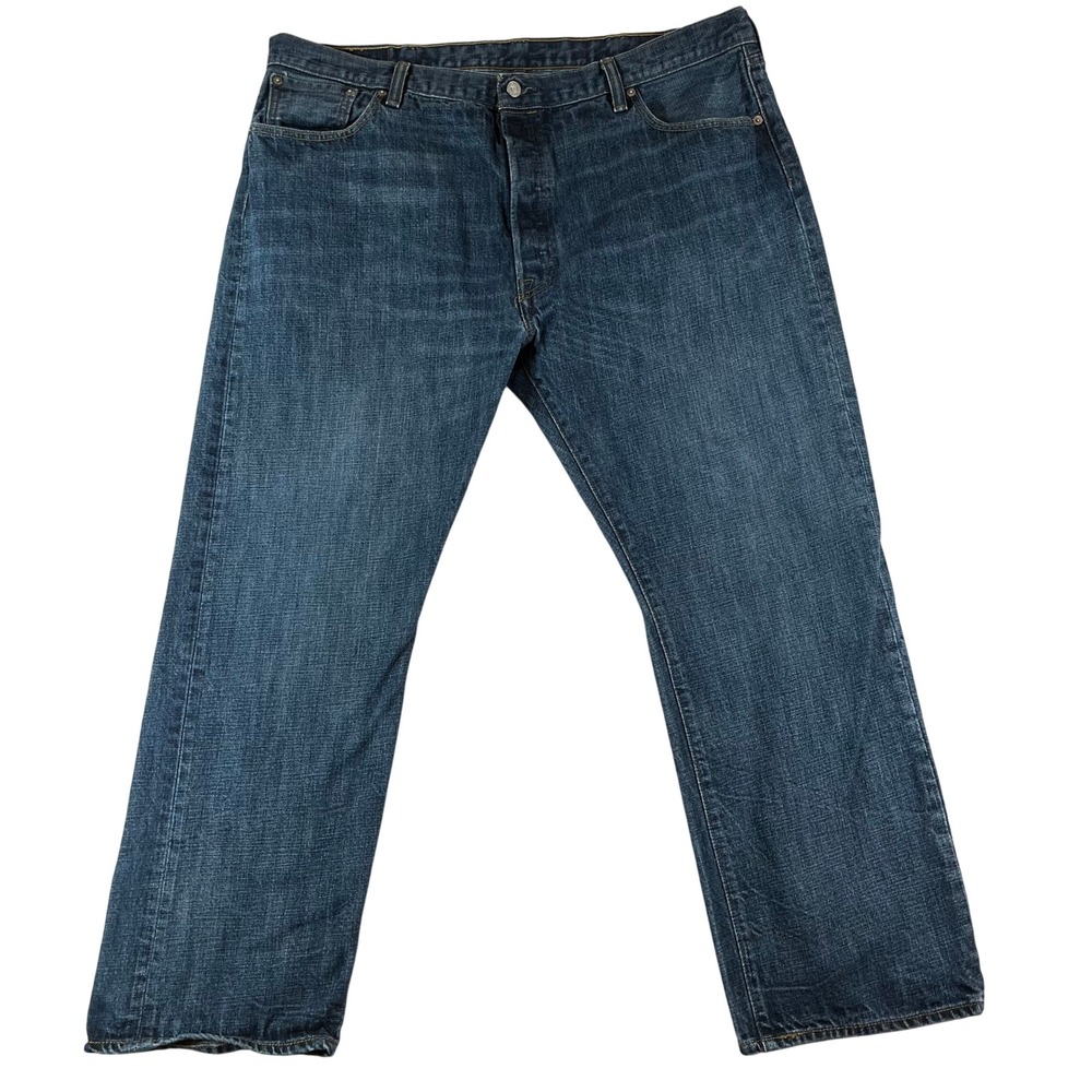 Levis 501 Original Fit Jeans Men 44x32 (Fit 42x29) Dark Wash Button Fly Straight